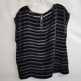 Eileen Fisher burnout velvet stripe short sleeve t shirt S alternative image