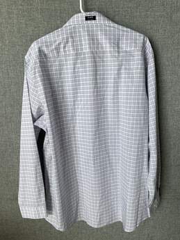 Mens White Plaid Cotton Slim-Fit Non-Iron Dress Shirt Size XL T-0428653-D alternative image