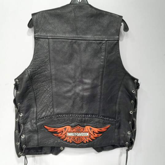 Men's Leather Gallery Street Glide Harley-Davidson Motorcycle Vest Sz M image number 2
