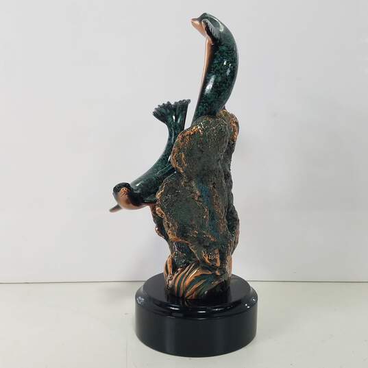 Vintage DONJO Sea Lions  Copper Sculpture Signed image number 4