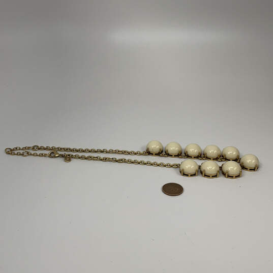 Designer J. Crew Gold-Tone Link Chain Ivory Bubble Statement Necklace image number 2