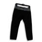 Womens Black Gray Elastic Waist Pull-On Activewear Capri Leggings Size L image number 2