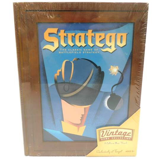 Sealed Stratego 2005 Vintage Game Collection Book Shelf Wooden Box image number 1