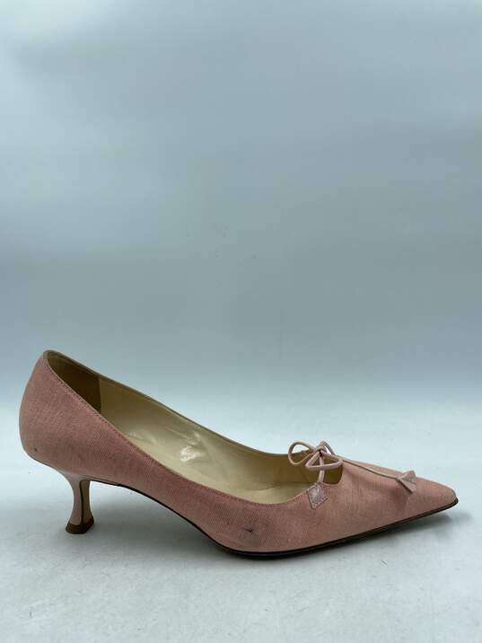 Authentic Manolo Blahnik Pink Bow Pumps W 8 image number 1