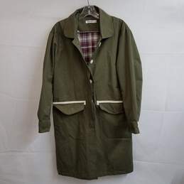 Mod Ref army green oversized cotton nylon overcoat jacket S