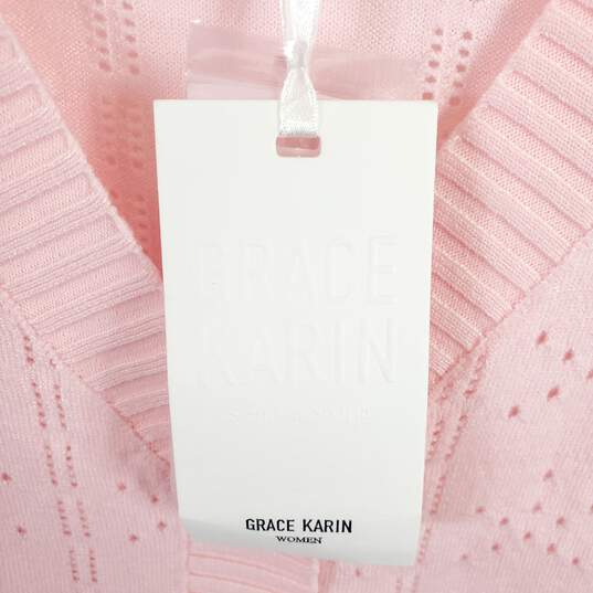 Grace Karin Women Pink Cutwork Sweatshirt 2XL NWT image number 5