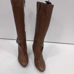 Rockport Ordella Women's Tall Brown Pebbled Leather Boots Size 8