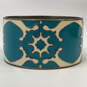 Designer Lucky Brand Silver-Tone Blue Enamel Round Shape Cuff Bracelet image number 3
