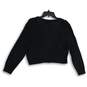 NWT Womens Black Long Sleeve Cropped Open Front Cardigan Sweater Size L image number 2