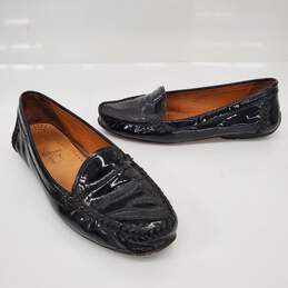 Tacco GEOX Black Patent Leather Mocassin Loafers Size 36.5/ US Size 6