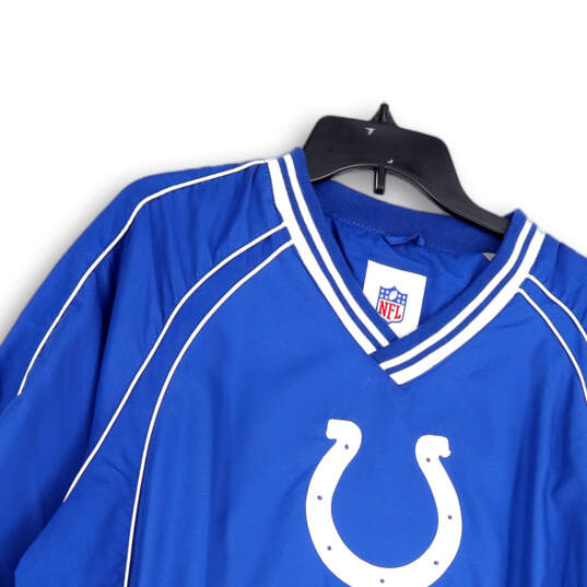 Mens Blue Indianapolis Colts Long Sleeve Pullover Windbreaker Jacket Size L image number 3