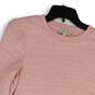 Womens Pink Long Sleeve Regular Fit Crew Neck Pullover T-Shirt Size Small image number 3