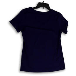 Womens Blue V-Neck Short Sleeve Stretch Pullover T-Shirt Size Small alternative image