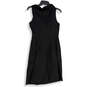 Womens Black Sleeveless Knee Length Ruffle Pullover A-Line Dress Size 2 image number 4