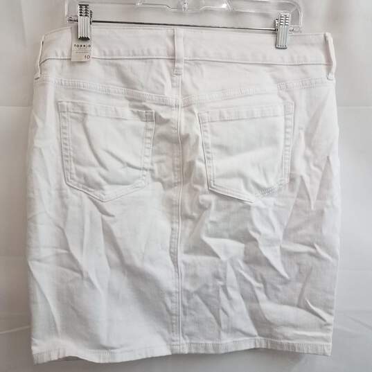 Torrid White Mini Denim Skirt Size 10 image number 2