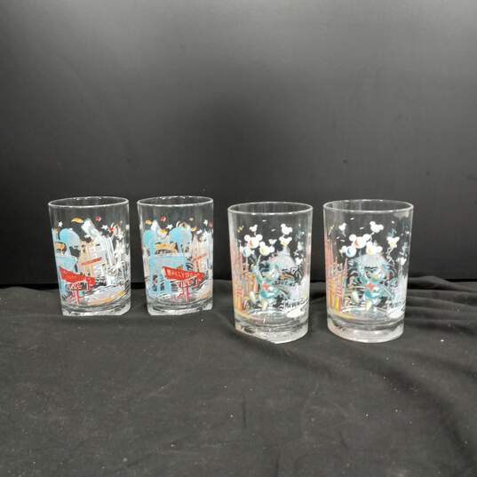 Set of 4 Vintage Walt Disney World 25th Anniversary Glasses image number 1