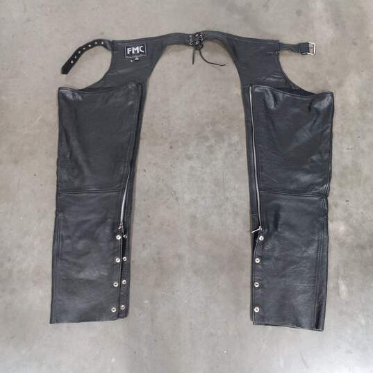 First Manufacturing Co. Men's Black Leather Chaps Size M image number 4