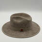 Mens Brown Wide Brim Pinched Crown Fashionable Fedora Hat Size XL image number 4