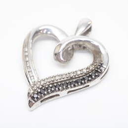 Sterling Silver Diamond Accent Heart Pendant - 3.0g
