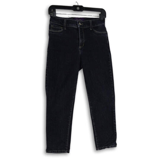 Womens Blue Denim Medium Wash Pockets Stretch Ankle Jeans Size 2 Petites image number 1