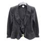 Armani Collezioni Grey Wool Ruffle Trim Peplum Blazer Women's Jacket Size 4 with COA image number 1