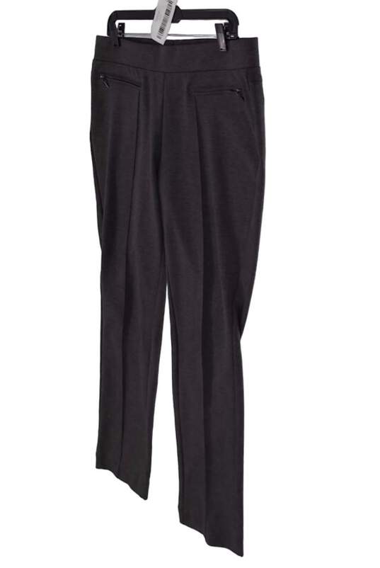 Womens Dark Gray Heather Flat Front High Rise Activewear Pants Size 14 image number 3