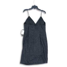 NWT Adrianna Papell Evening Womens Black Sequin Sleeveless Mini Dress Size 14 alternative image