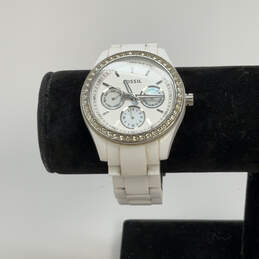 Designer Fossil Stella ES-1967 Multifunction White Resin Analog Wristwatch