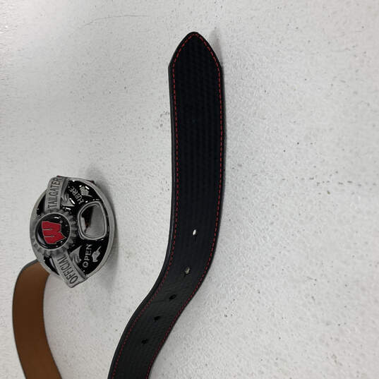 Mens Black Leather Grip Tech Alabama Tailgate Buckle Adjustable Belt Sz 36 image number 5