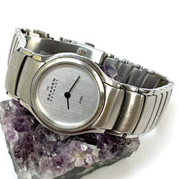 Designer Skagen Denmark Silver-Tone Stainless Steel Round Analog Wristwatch