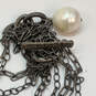 Designer Silpada Sterling Silver Double Strand Pearl Chain Y-Drop Necklace image number 4
