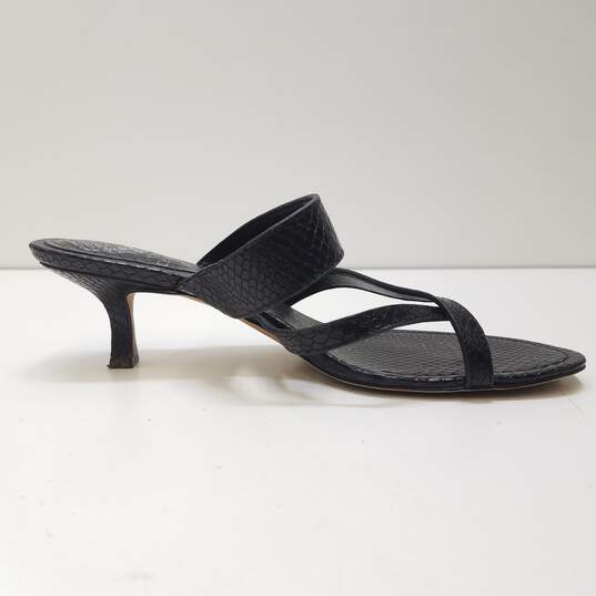 Vince Camuto Moentha Black Leather Mule Sandal Kitten Heels Shoes Size 8.5M image number 3