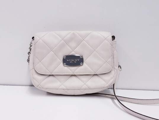 Michael Kors Quilted Mini Crossbody Bag White image number 3