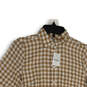 NWT Womens Brown Check Spread Collar Long Sleeve Button-Up Shirt Size XXS image number 3