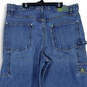 Mens Blue Medium Wash Denim High Rise Pockets Wide Leg Jeans Size 36X34 image number 4