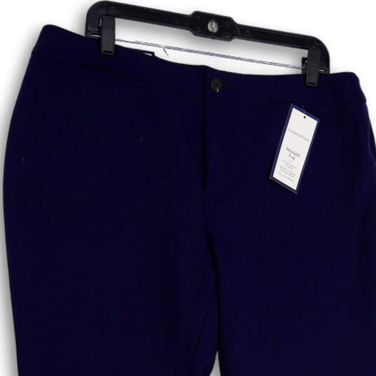 NWT Womens Blue Flat Front Stretch Pockets Straight Leg Chino Pants Size 16 image number 3