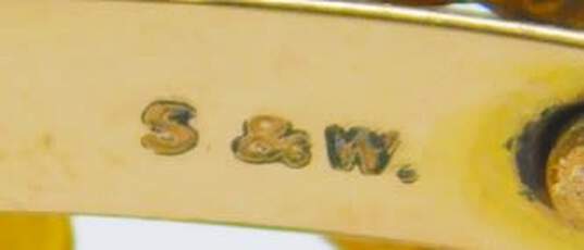 Antique S&W Gold Filled Victorian Dove Rhinestone Bangle Bracelet 12.0g image number 4