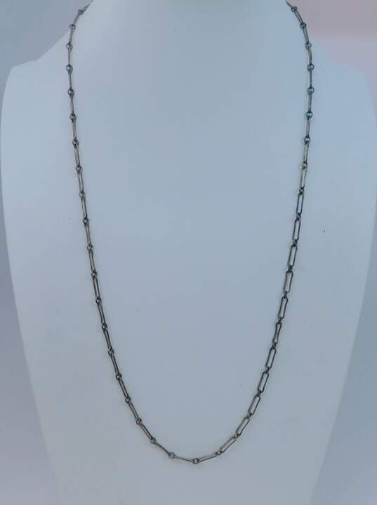 925 Sterling Silver Amethyst Drop Earrings Fancy Link Chain Necklace & Hinged Bangle Bracelet 27.9g image number 3