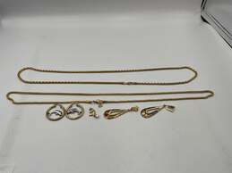 GM Womens Gold Tone Chain Pendant Necklaces & Earrings Set 65.5g