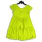 NWT See You Monday Womens Yellow Round Neck Pleated Fit & Flare Dress Size L image number 2