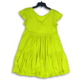 NWT See You Monday Womens Yellow Round Neck Pleated Fit & Flare Dress Size L alternative image