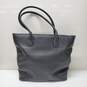 Victoria’s Secret Black Leather Lock Front Large Tote Bag 12"x11.5"x5"+9" Drop image number 3