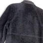 Womens Black Faux Fur Long Sleeve Pockets Button Front Overcoat Size 6 image number 4