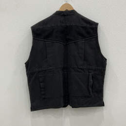 Mens Black Multiple Cargo Pockets Full-Zip Fishing Vest Size Large alternative image