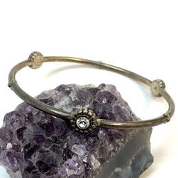 Designer Brighton Silver-Tone Crystal Cut Stone Round Shape Bangle Bracelet