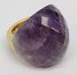 Tateossian London 925 Vermeil Checkerboard Faceted Amethyst Dome Ring 30.0g image number 1