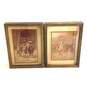 Set of 2 Old West Image on Glass From Lucid Lines by Fredrick Remington 1974 image number 1