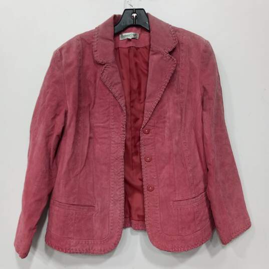 Coldwater Creek Pink Suede Leather Jacket Size Medium image number 1