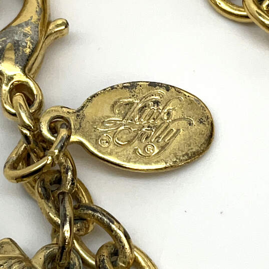 Designer Kirks Folly Gold-Tone Chain White Pearl Goddess Pendant Necklace image number 3