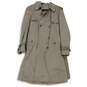 Mens Taupe Long Sleeve Belted Double Breasted Trench Coat Size 42R image number 1
